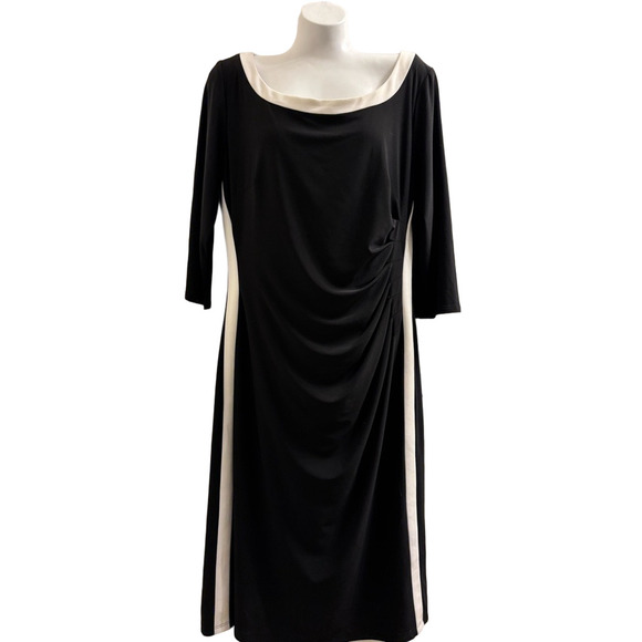 Chaps NWT Black and White 3/4 Sleeve Dress - Picture 1 of 6